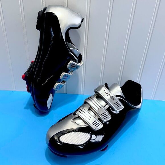 Unisex Mountain Road Bike Cycling Shoes Black and Silver  Size 41 main image 4